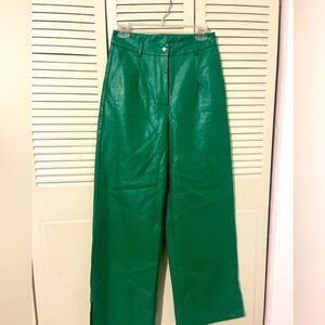 PRINCESS POLLY PU Faux Vegan Leather women's Pants Flare Leg SIZE 4